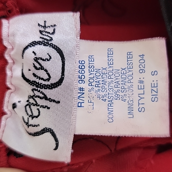 Stepping Out Red w/Black Embroidery & Sequins Party A-Line Dress S - Picture 10 of 11